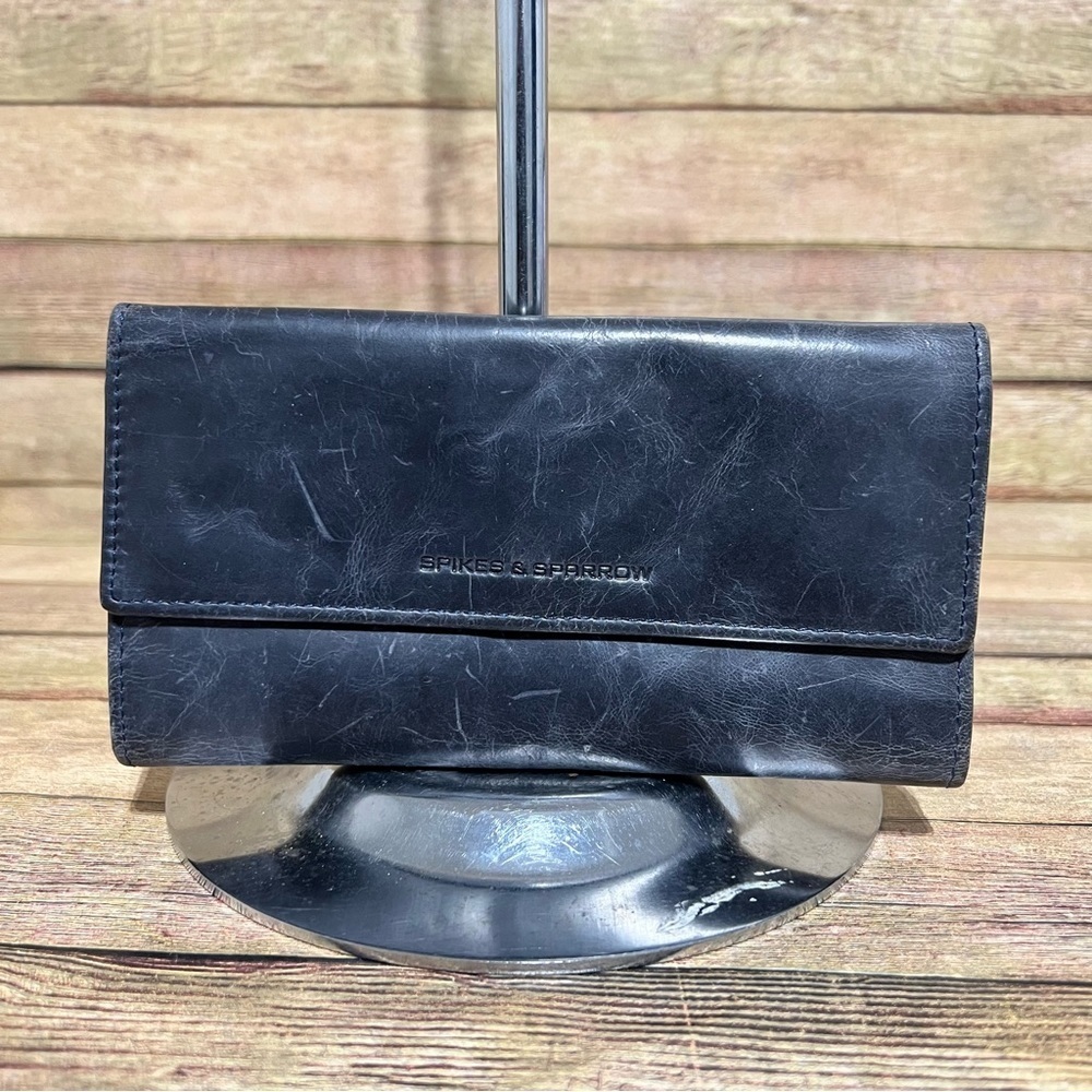 Spikes & Sparrow Black Leather Wallet